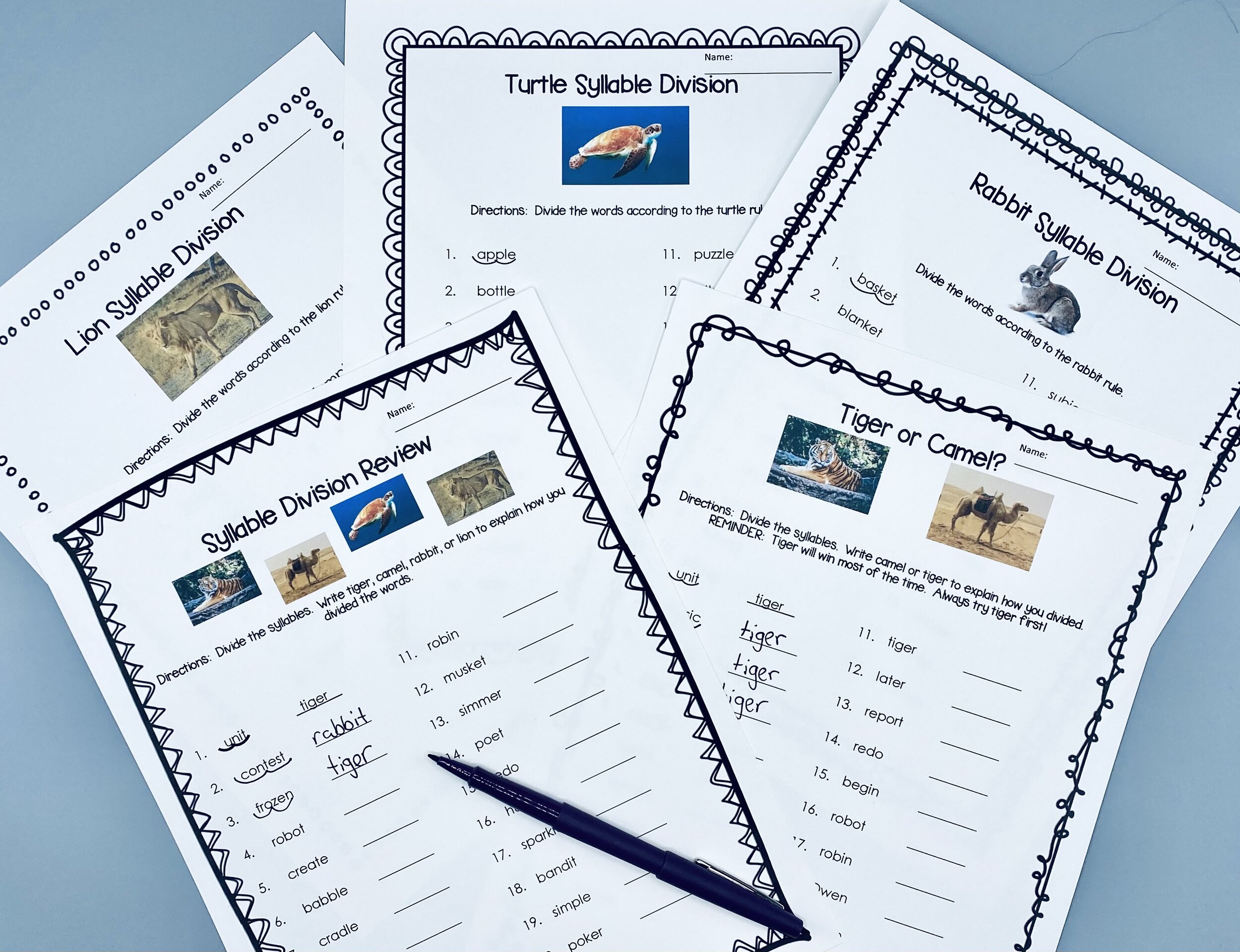 Check out the FREE syllable division worksheets and posters in my TPT store!