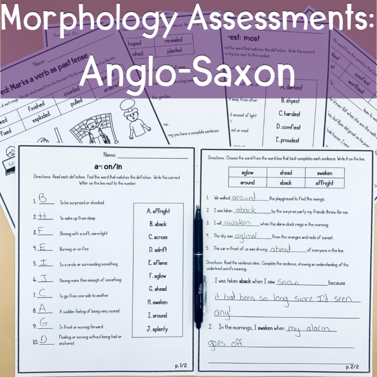 Anglo-Saxon Morphology Assessments