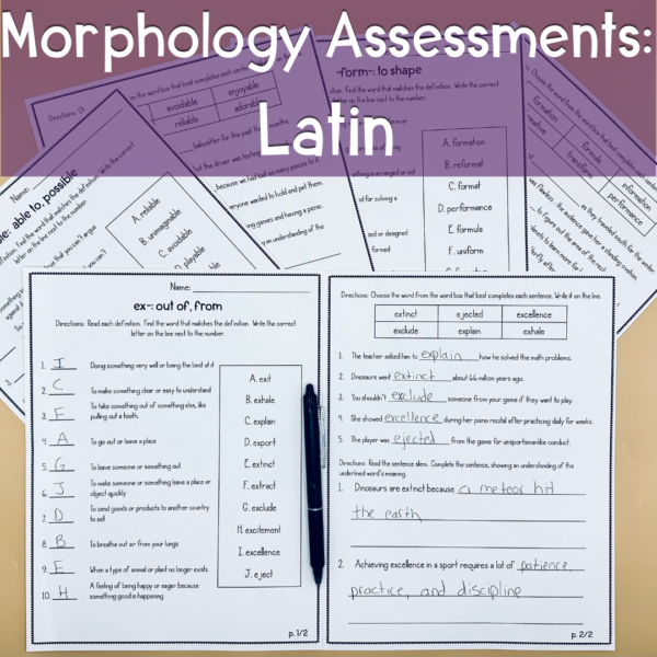 latin morphology assessments